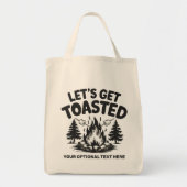 Aangepaste tekst kamperen tote bag (Voorkant)