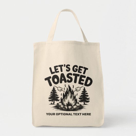 Aangepaste tekst kamperen tote bag (Voorkant)