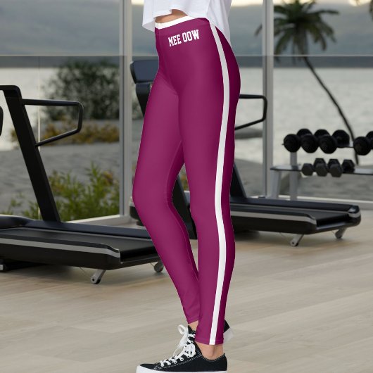 Aangepaste tekst kat moeder rijk moerbei witte str leggings