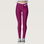 Aangepaste tekst kat moeder rijk moerbei witte str leggings (Voorkant)