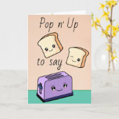 Aangepaste tekst / Kawaii Food Toast Schattigee li Kaart (Gele Bloem)