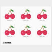 Aangepaste tekst Kawaii Happy Red Cherries klute F Ronde Sticker (Vel)