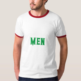 Aangepaste tekst Kelly groene kleur heren ringer T-shirt