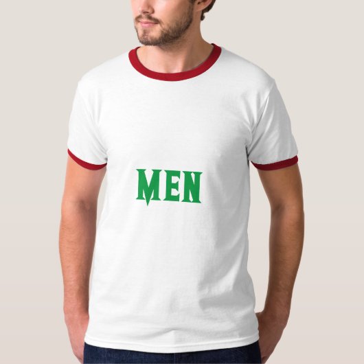 Aangepaste tekst Kelly groene kleur heren ringer T-shirt (Voorkant)