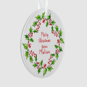 Aangepaste tekst Kerst krans ornament (voorkant)