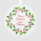 Aangepaste tekst Kerst krans ornament (achterkant)