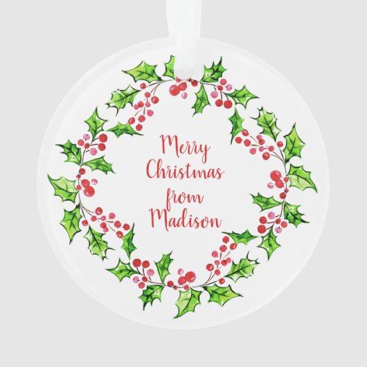 Aangepaste tekst Kerst krans ornament (achterkant)