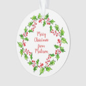 Aangepaste tekst Kerst krans ornament (voorkant)