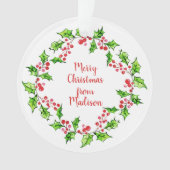 Aangepaste tekst Kerst krans ornament (voorkant)