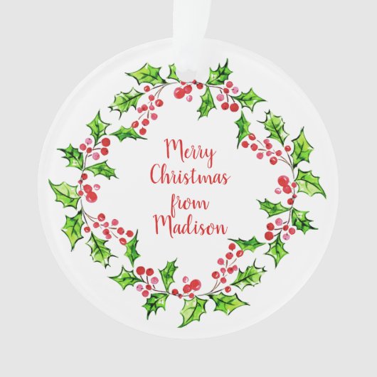 Aangepaste tekst Kerst krans ornament (voorkant)