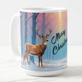 Aangepaste tekst Kerst Mok Herten in een besneeuwd