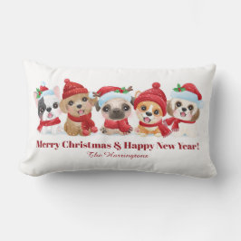 Aangepaste tekst Kerst Puppies gooien kussens