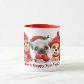 Aangepaste tekst Kerst Puppies mokken (Midden)