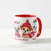 Aangepaste tekst Kerst Puppies mokken (Voorkant rechts)