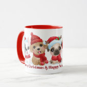 Aangepaste tekst Kerst Puppies mokken (Voorkant links)
