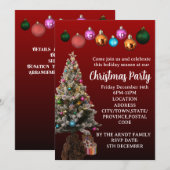 Aangepaste tekst Kerstboom Baubles Party Kaart (Voorkant / Achterkant)