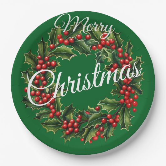 Aangepaste tekst Kerstkrans Papieren Bordje (Voorkant)