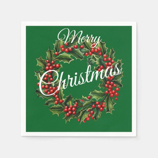 Aangepaste tekst Kerstkrans Servet (Voorkant)