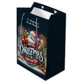 Aangepaste tekst Kerstman Medium Cadeauzakje (Achterkant Gekanteld)