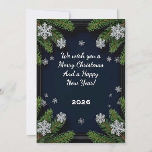 Aangepaste tekst Kerstmis 🎄✨ Dennen Takken Feeste Kaart (Voorkant)