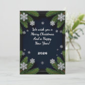 Aangepaste tekst Kerstmis 🎄✨ Dennen Takken Feeste Kaart (Staand voorkant)