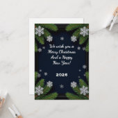 Aangepaste tekst Kerstmis 🎄✨ Dennen Takken Feeste Kaart (Voorkant / Achterkant in situ)