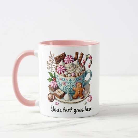 Aangepaste tekst Kerstmis Hot Chocolate Mok (Links)