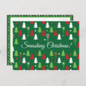 Aangepaste tekst 💚 🤍 kerstmis 💔 tennis briefkaart (Voorkant / Achterkant)