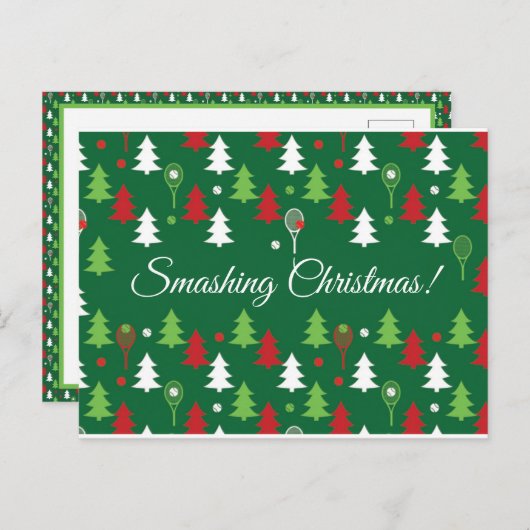 Aangepaste tekst 💚 🤍 kerstmis 💔 tennis briefkaart (Voorkant / Achterkant)