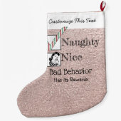 Aangepaste tekst/kerstnagelaten Roos Gold Retro Grote Kerstsok (Achterkant)