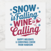 Aangepaste tekst Kerstwijn Wijn Etiket (Enkel label)