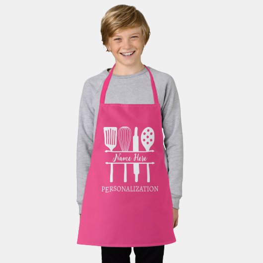 Aangepaste Tekst Keuken Monogram BBQ Chef Bakken G Schort (Gedragen)