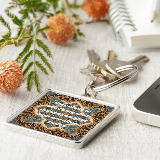 Aangepaste tekst Khatam Marketry Perzische kunst g Sleutelhanger (Zijkant)