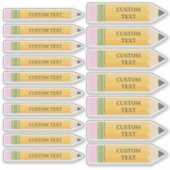 Aangepaste tekst Kind Docent School Potlood gevorm Sticker (Voorkant)