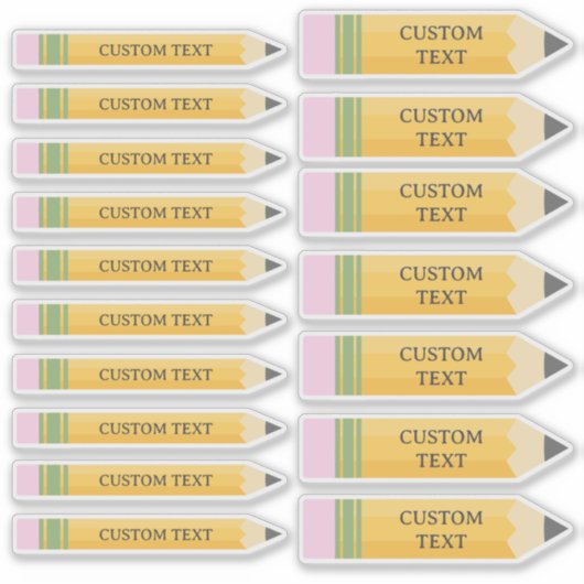 Aangepaste tekst Kind Docent School Potlood gevorm Sticker (Voorkant)