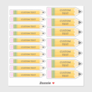 Aangepaste tekst Kind Docent School Potlood gevorm Sticker