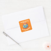 Aangepaste tekst Kleine bedrijven Schattigee mail  Vierkante Sticker (Envelop)
