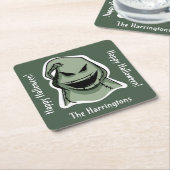 Aangepaste tekst & kleur 1/4 Halloween Creatures Kartonnen Onderzetters (Schuin)