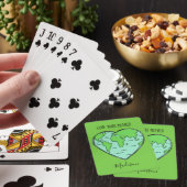Aangepaste tekst & kleur Aarde-liefdeskaarten Pokerkaarten (Insitu)