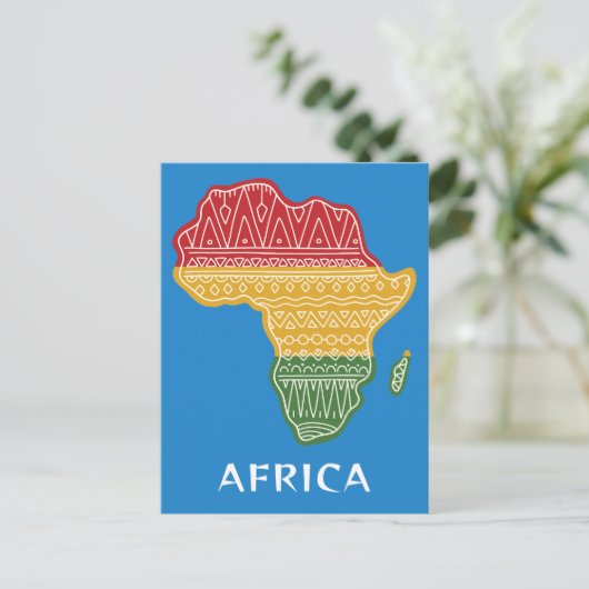 Aangepaste tekst & kleur Afrika Briefkaart (Staand voorkant)