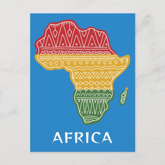 Aangepaste tekst & kleur Afrika Briefkaart (Voorkant)