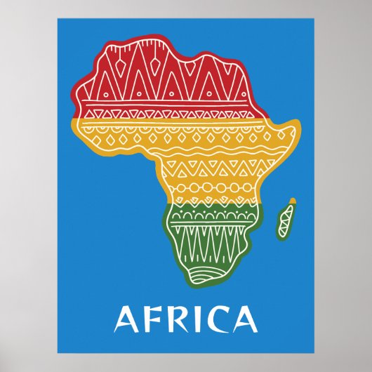 Aangepaste tekst & kleur Afrika Poster (Voorkant)