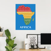 Aangepaste tekst & kleur Afrika Poster (Thuiskantoor)