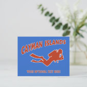 Aangepaste tekst & kleur Cayman Islands Scuba Dive Briefkaart (Staand voorkant)
