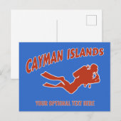 Aangepaste tekst & kleur Cayman Islands Scuba Dive Briefkaart (Voorkant / Achterkant)