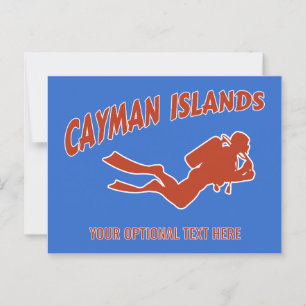 Aangepaste tekst & kleur Cayman Islands Scuba Dive Briefkaart