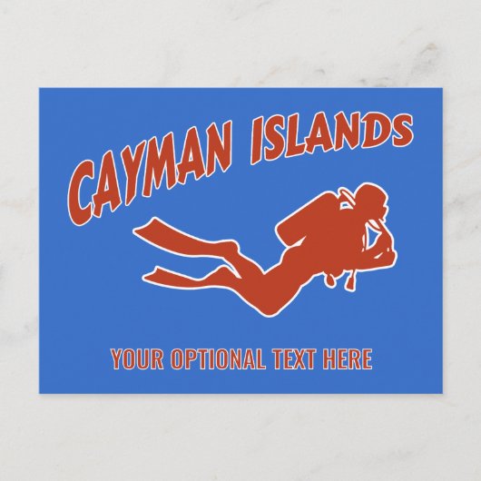 Aangepaste tekst & kleur Cayman Islands Scuba Dive Briefkaart (Voorkant)