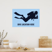 Aangepaste tekst & kleur duiken poster (Keuken)