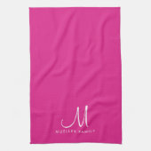 Aangepaste tekst kleur familienaam monogram Sjablo Theedoek (Verticaal)