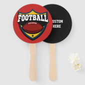 Aangepaste tekst & kleur Football Logo hand fans Handwaaier (Voorkant en achterkant)